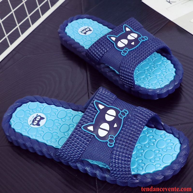 Chaussons Tongs Homme Été Femme Fantaisie Antidérapant Mode Bleu