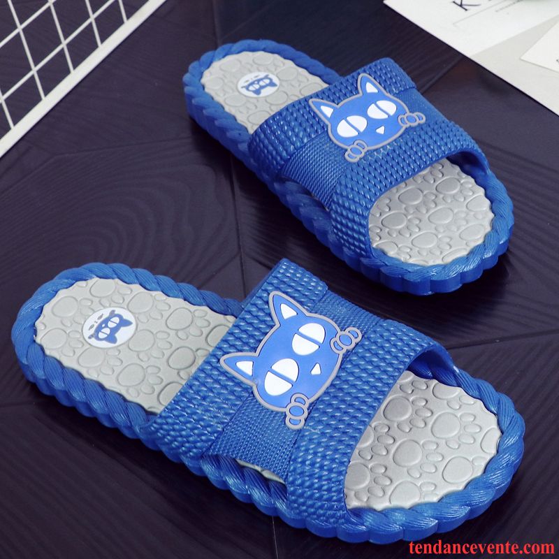 Chaussons Tongs Homme Été Femme Fantaisie Antidérapant Mode Bleu