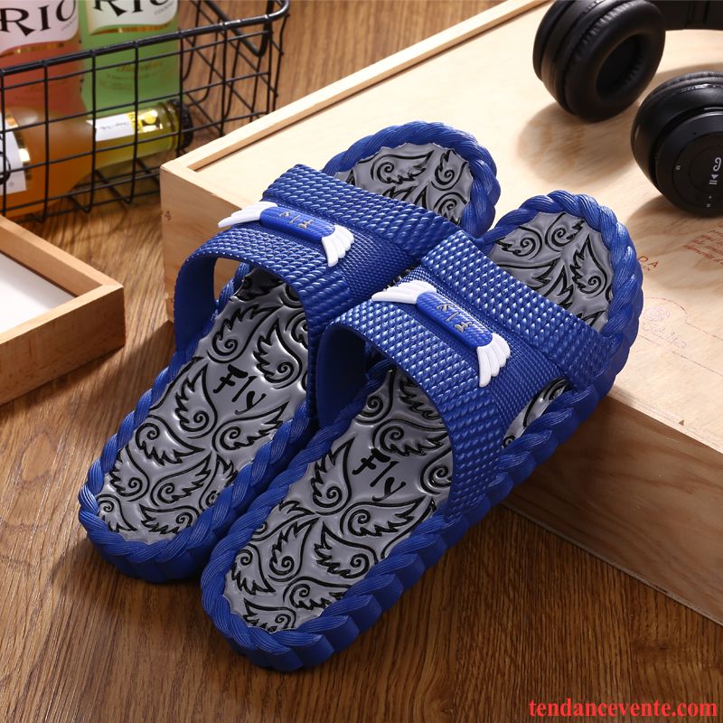 Chaussons Tongs Homme Été Femme Fantaisie Antidérapant Mode Bleu