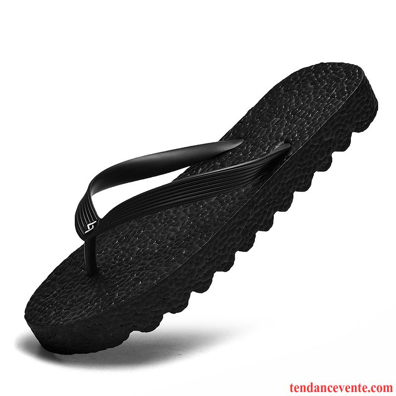 Chaussons Tongs Homme Été Fleur Tendance Plage Personnalité Noir