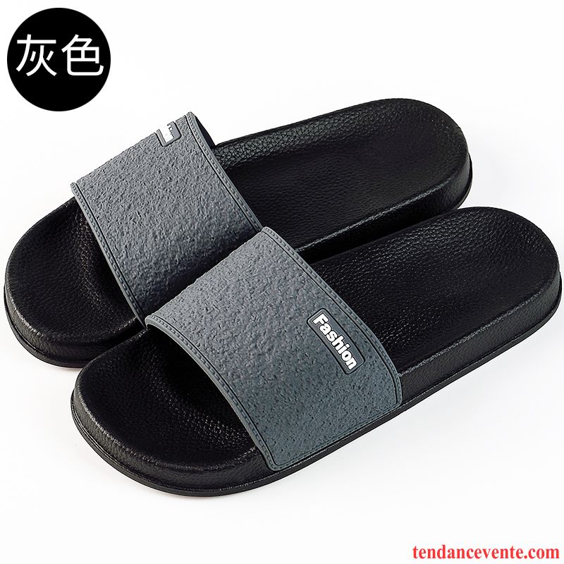 Chaussons Tongs Homme Été Respirant Antidérapant Semelle Épaisse Femme Noir