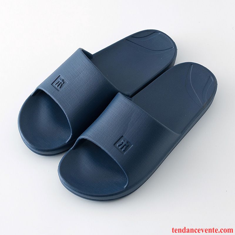 Chaussons Tongs Homme Été Taillissime Semelle Doux Léger Antidérapant Bleu Marin