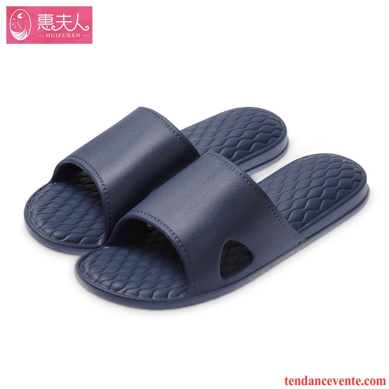 Chaussons Tongs Homme Été Taillissime Semelle Doux Léger Antidérapant Bleu Marin