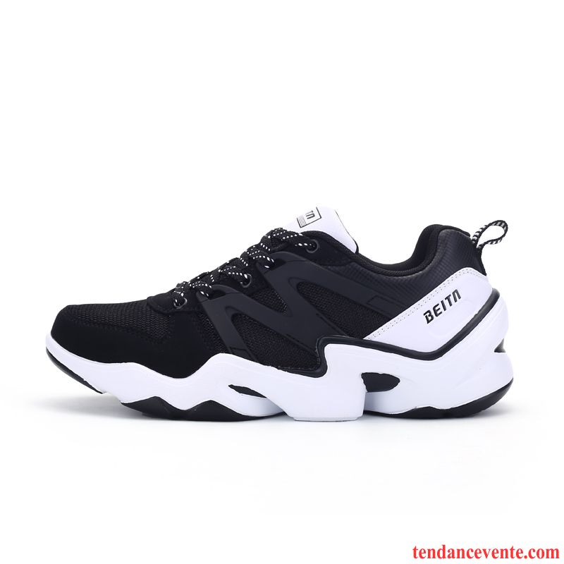 Chaussure De Running A La Mode Blanc Sport Chaussures De Course Homme L'automne Personnalité Porter Noir Respirant Tendance Pas Cher