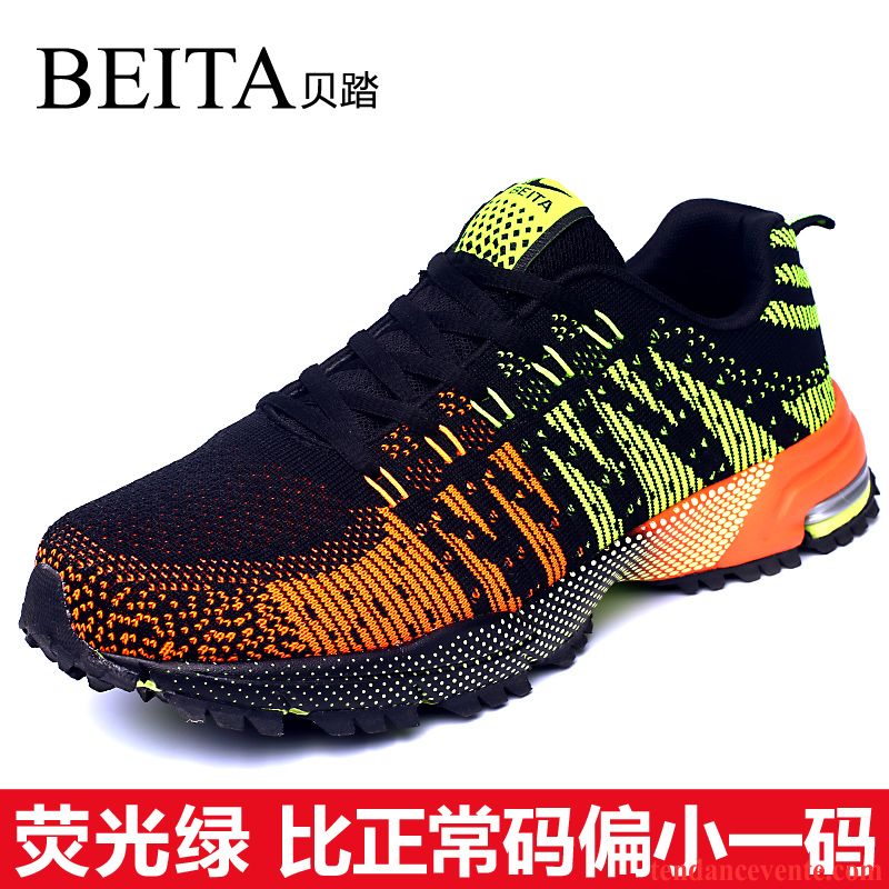 Chaussure De Running Moins Cher Printemps Sport Tendance Respirant Chaussures De Skate Homme En Maille Jeunesse Ligne Volante Décontractée L'automne Pas Cher