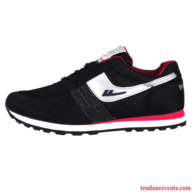 Chaussure De Running Pour Homme Noir Rouge Respirant Authentique Fantaisie