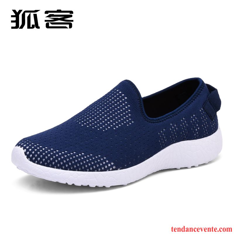 Chaussure De Running Running Homme Tendance Ligne Volante Printemps Léger Engrener Sport Chaussures De Skate Décontractée Été Cyan Pas Cher