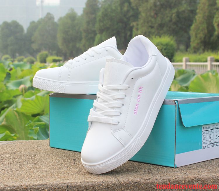 Chaussure De Skate Femme Plates Étudiant Blanc Décontractée Derbies Tendance Femme Sport Fantaisie En Cuir Lilas Soldes