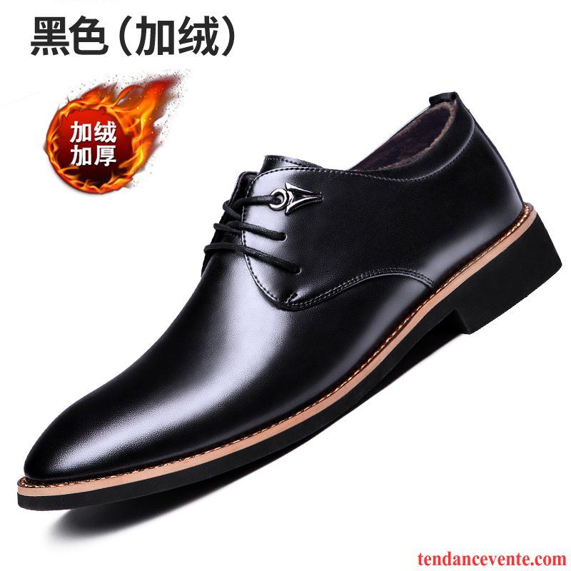 Chaussure Derbies Homme Ete Cuir Véritable Noir Angleterre Homme Printemps Pointe Pointue Augmenté Entreprise Lilas