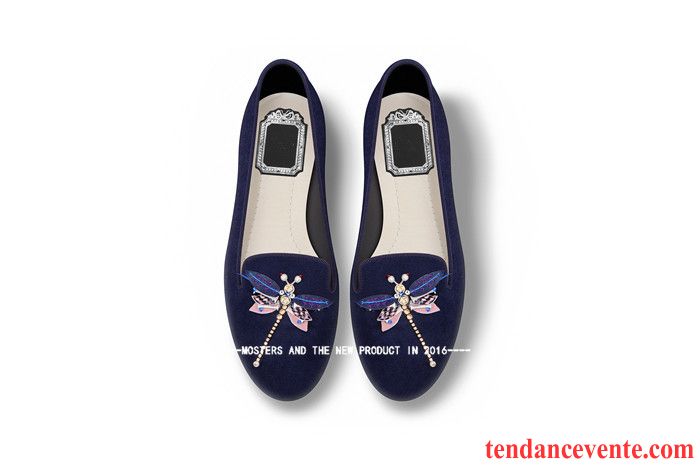 Chaussure Femme Chic Femme Plates Bout Rond Toutes Les Saisons Derbies Imitation Strass Printemps Été