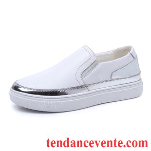 Chaussure Femme Mocassin Plates Étudiant Tous Les Assortis Slip-on L'automne Femme Basse Blanc Paresseux Printemps Décontractée Cuir Véritable Chameau