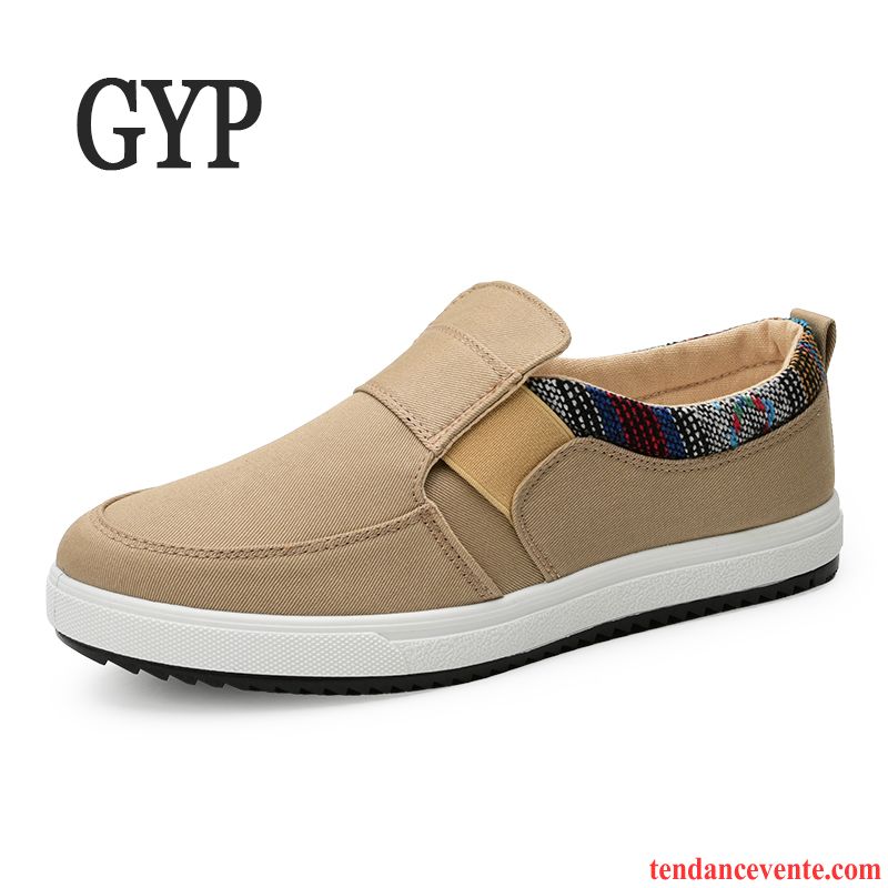 Chaussure Homme Beige Hiver Homme Chaussures En Tissu Paresseux Tendance Décontractée Toile Printemps Chaussures En Coton Pas Cher