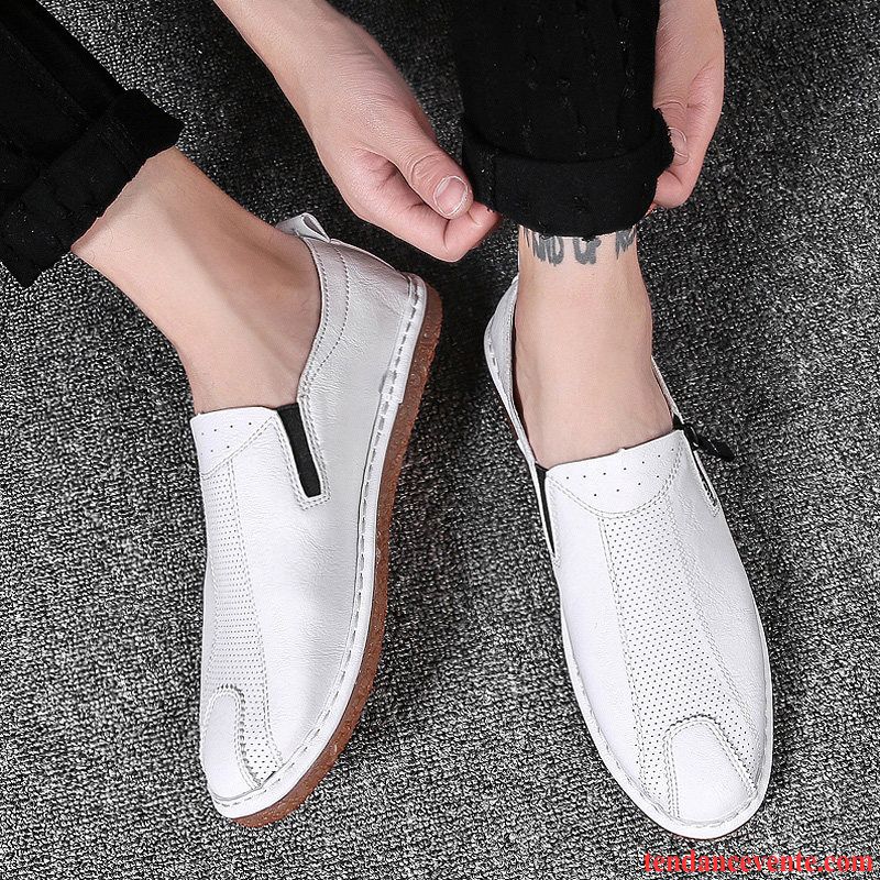 Chaussure Homme Beige Homme Slip-on Été Blanc Tendance Tous Les Assortis Paresseux Décontractée