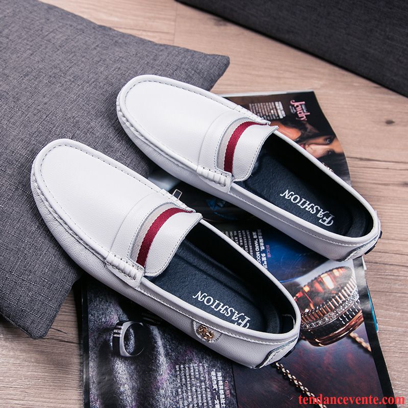 Chaussure Homme Chic Derbies Homme Printemps Cuir Véritable Tous Les Assortis En Cuir Jeunesse Blanc Taillissime