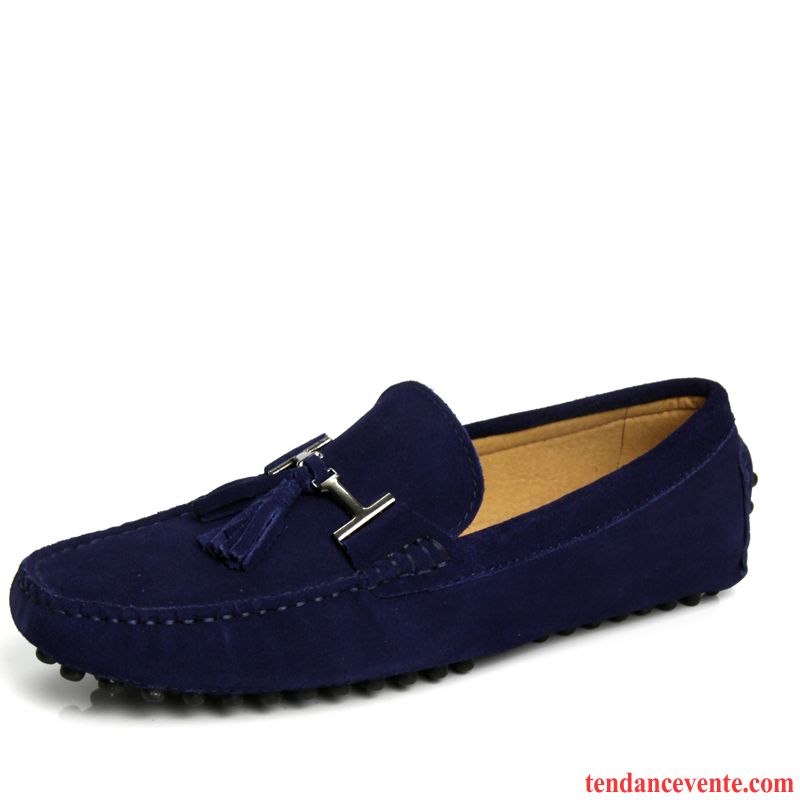 Chaussure Homme Chic Décontractée Cuir Véritable Chaussures En Coton Angleterre Homme Tendance Hiver L'automne Plus De Velours Délavé En Daim Pas Cher