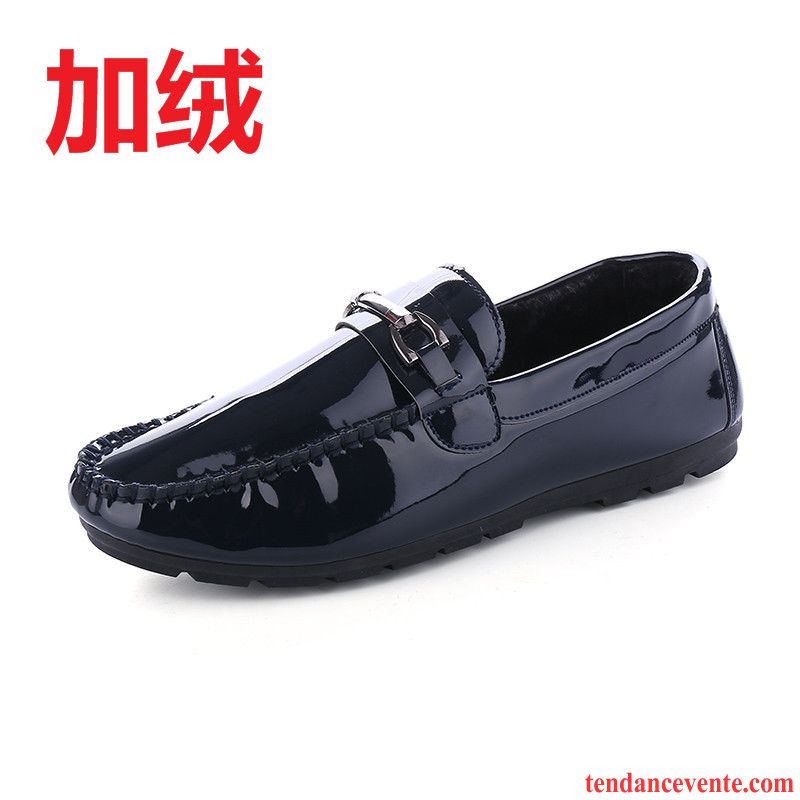 Chaussure Homme Fashion En Cuir Printemps Homme Angleterre Paillette Paresseux Cuir Verni Tous Les Assortis Derbies Laçage Vente