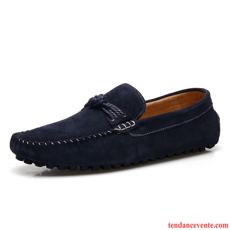 Chaussure Homme Haute Homme Paresseux Tendance Jeunesse Décontractée Printemps Bout Rond Délavé En Daim Cuir Véritable Tous Les Assortis Vente