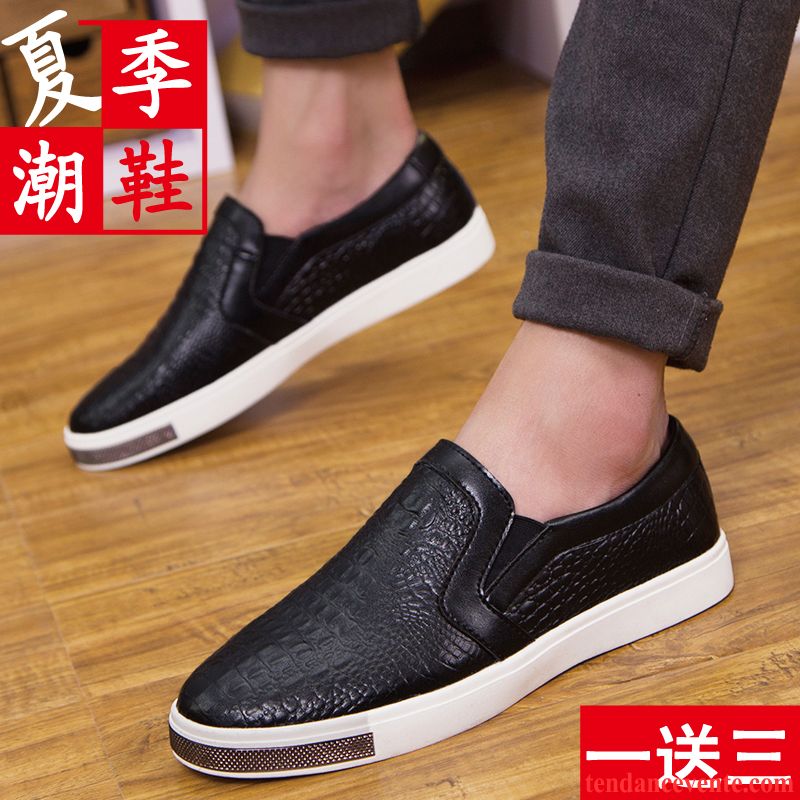 Chaussure Homme Mocassin Cuir Tendance Printemps Cuir Véritable Paresseux Décontractée Homme Chaussures De Skate Angleterre Derbies Slip-on Bisque Pas Cher