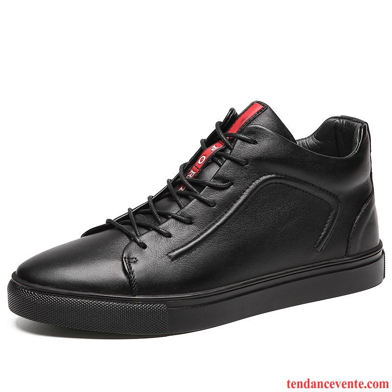 Chaussure Neige Homme Plus De Velours Bureau Été En Cuir Hautes Tous Les Assortis Homme Chaussures En Coton Noir Tendance