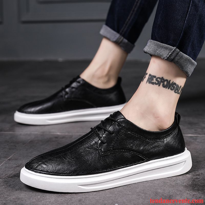 Chaussure Pointu Homme Derbies Étudiant Été Chaussures De Skate Vert Décontractée Tendance Angleterre Tous Les Assortis Homme Crème