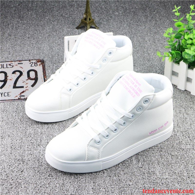 Chaussure Simili Skate Marron Décontractée Femme Tous Les Assortis Hiver Étudiant Hautes Plates Sport L'automne Laçage Blanc Violet