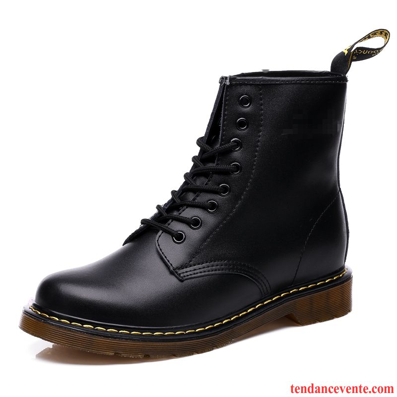 Chaussures Boots Hommes Soldes Femme Bureau Noir Homme Cuir Véritable Printemps Hautes Angleterre Fantaisie Décontractée Pas Cher