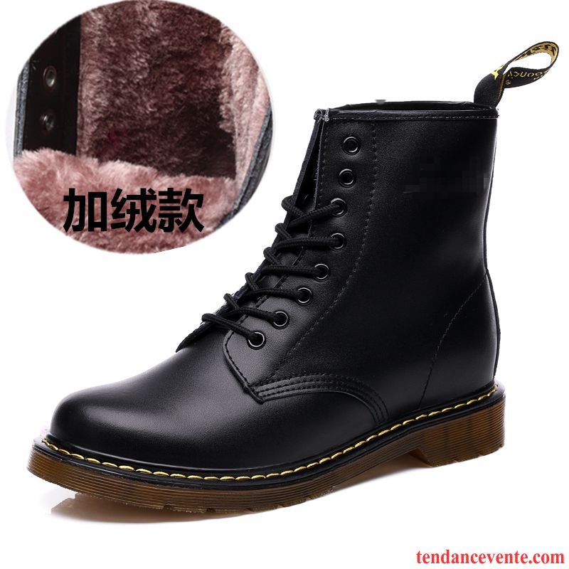 Chaussures Boots Hommes Soldes Femme Bureau Noir Homme Cuir Véritable Printemps Hautes Angleterre Fantaisie Décontractée Pas Cher