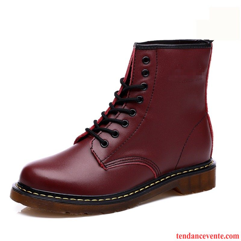 Chaussures Boots Hommes Soldes Femme Bureau Noir Homme Cuir Véritable Printemps Hautes Angleterre Fantaisie Décontractée Pas Cher