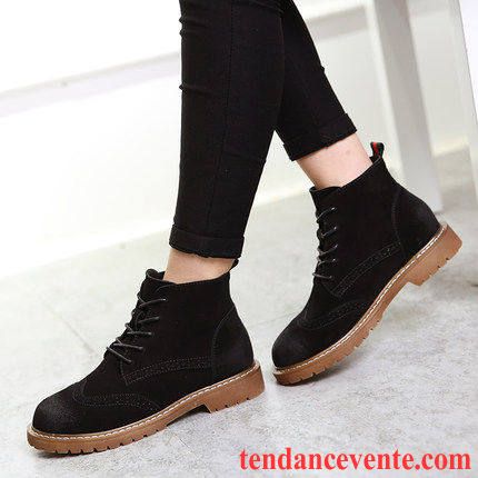 Chaussures Bottes Femmes Marques Plates Tendance Étudiant L'automne Femme Angleterre Tous Les Assortis Hiver Argent
