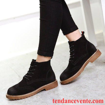 Chaussures Bottes Femmes Marques Plates Tendance Étudiant L'automne Femme Angleterre Tous Les Assortis Hiver Argent