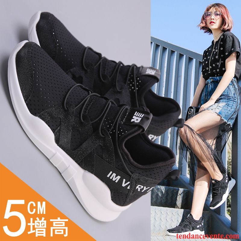 Chaussures De Running Femme Semelle Épaisse Décontractée Tous Les Assortis Tendance Sport Augmenté Blanc Noir Rouge