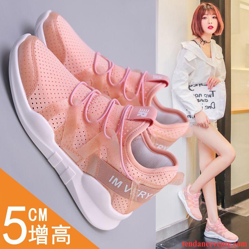 Chaussures De Running Femme Semelle Épaisse Décontractée Tous Les Assortis Tendance Sport Augmenté Blanc Noir Rouge