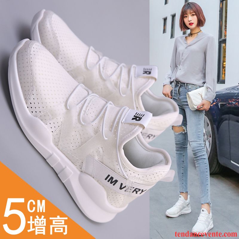 Chaussures De Running Femme Semelle Épaisse Décontractée Tous Les Assortis Tendance Sport Augmenté Blanc Noir Rouge