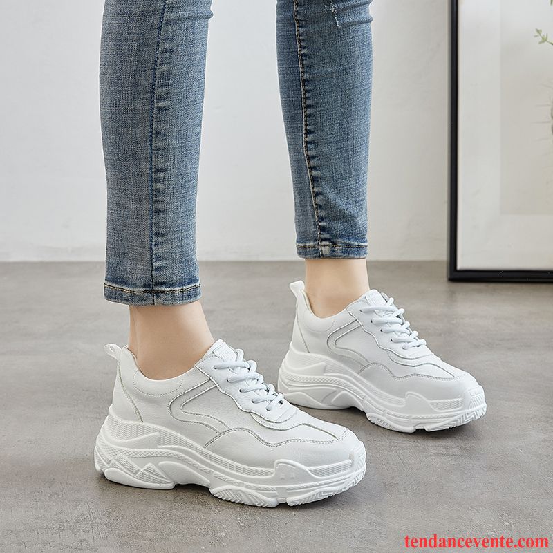 Chaussures De Running Femme Étudiant Sport Tendance Tous Les Assortis Printemps Blanc