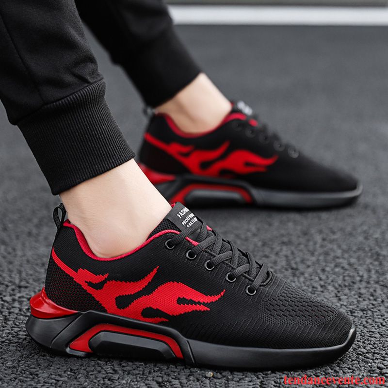 Chaussures De Running Homme Décontractée Sport Tendance Toile Chaussures De Skate Tous Les Assortis Noir