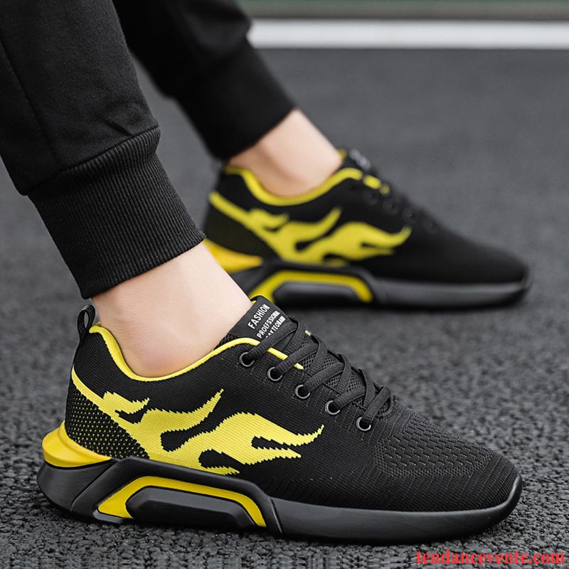 Chaussures De Running Homme Décontractée Sport Tendance Toile Chaussures De Skate Tous Les Assortis Noir