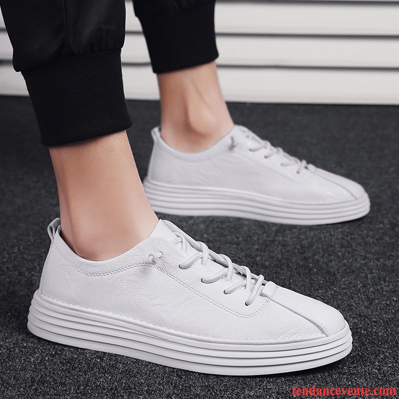 Chaussures De Running Homme Décontractée Tous Les Assortis Tendance Printemps Augmenté Chaussures De Skate Blanc