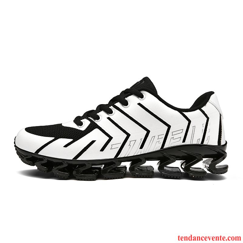 Chaussures De Running Homme Respirant Cushioning Printemps Aptitude Léger Sport Blanc Noir