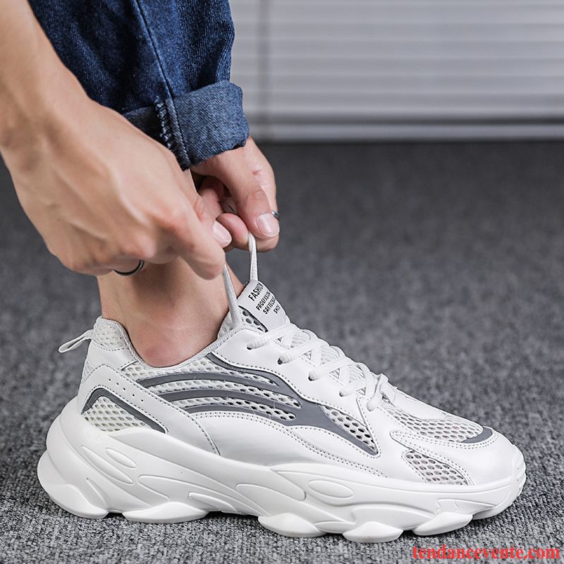 Chaussures De Running Homme Respirant Décontractée Légère Sport Été Tendance Blanc