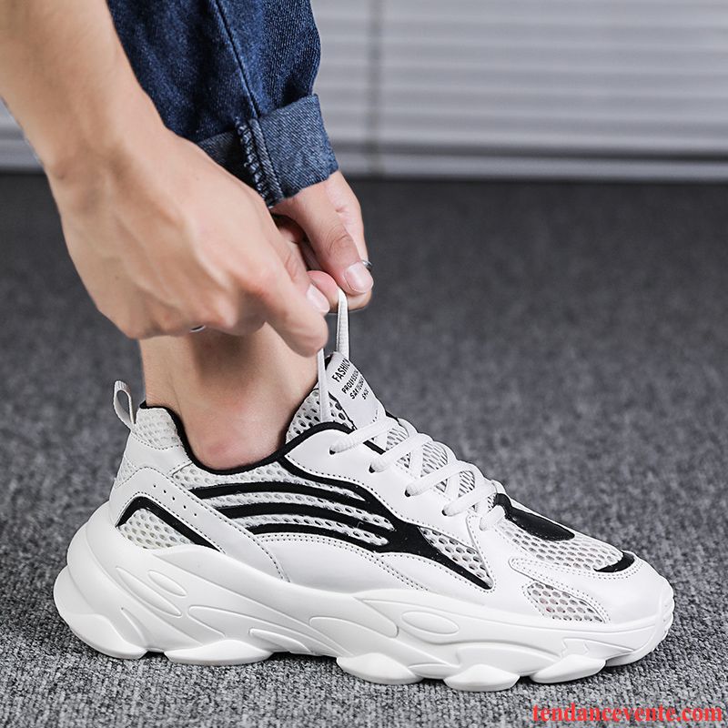 Chaussures De Running Homme Respirant Décontractée Légère Sport Été Tendance Blanc