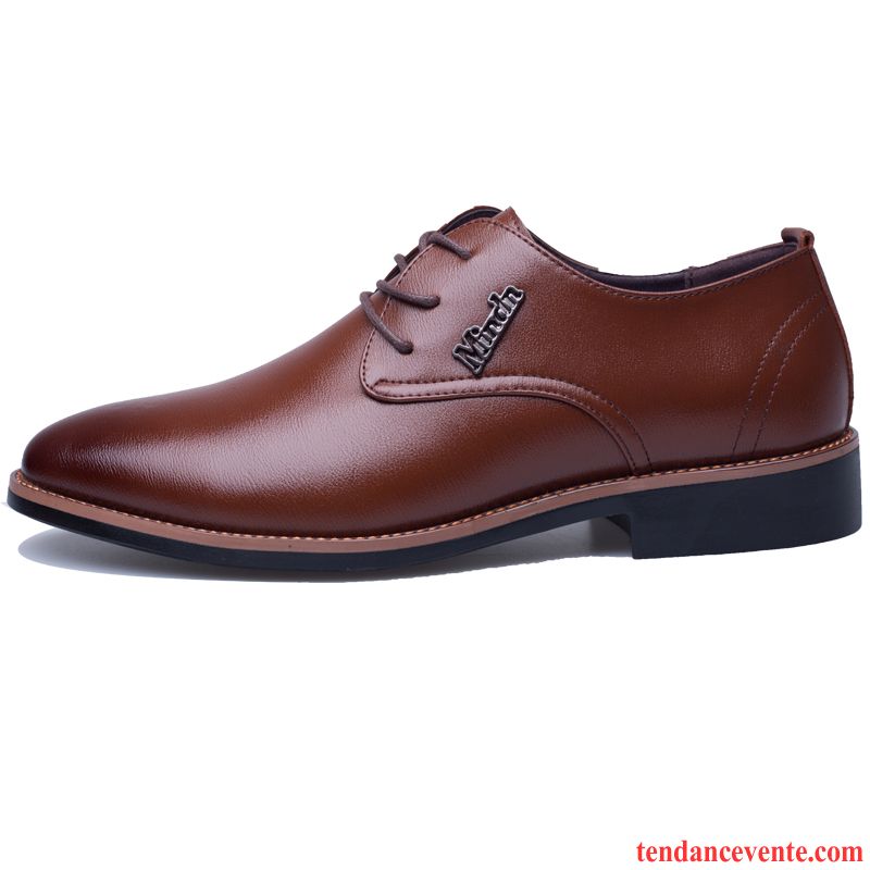 Chaussures Derbies Hommes Marques Hiver Entreprise Tendance Angleterre Homme Laçage Pointe Pointue Décontractée L'automne Saphir Vente