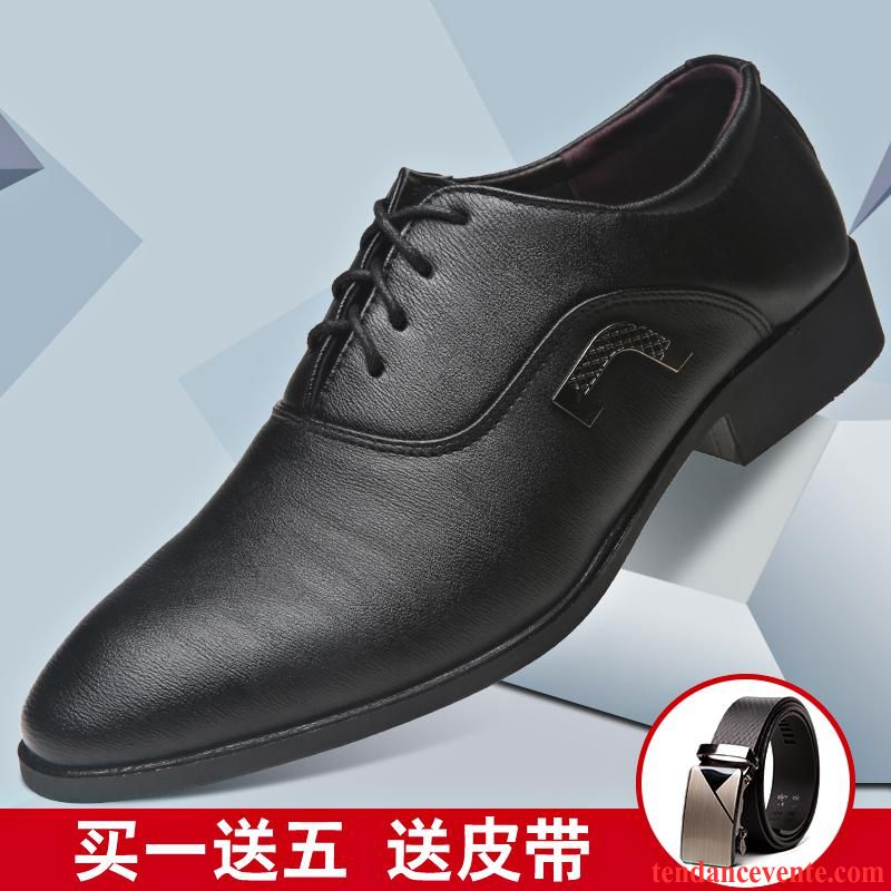 Chaussures Derbies Hommes Marques Pointe Pointue Cuir Verni Décontractée Tendance Noir Entreprise Printemps Angleterre Homme Vente