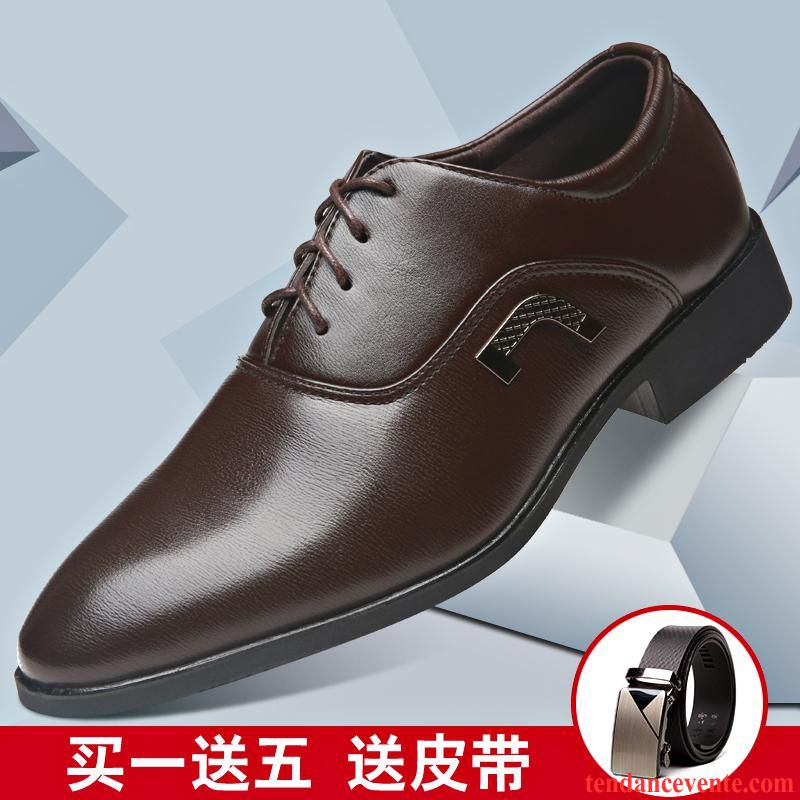 Chaussures Derbies Hommes Marques Pointe Pointue Cuir Verni Décontractée Tendance Noir Entreprise Printemps Angleterre Homme Vente