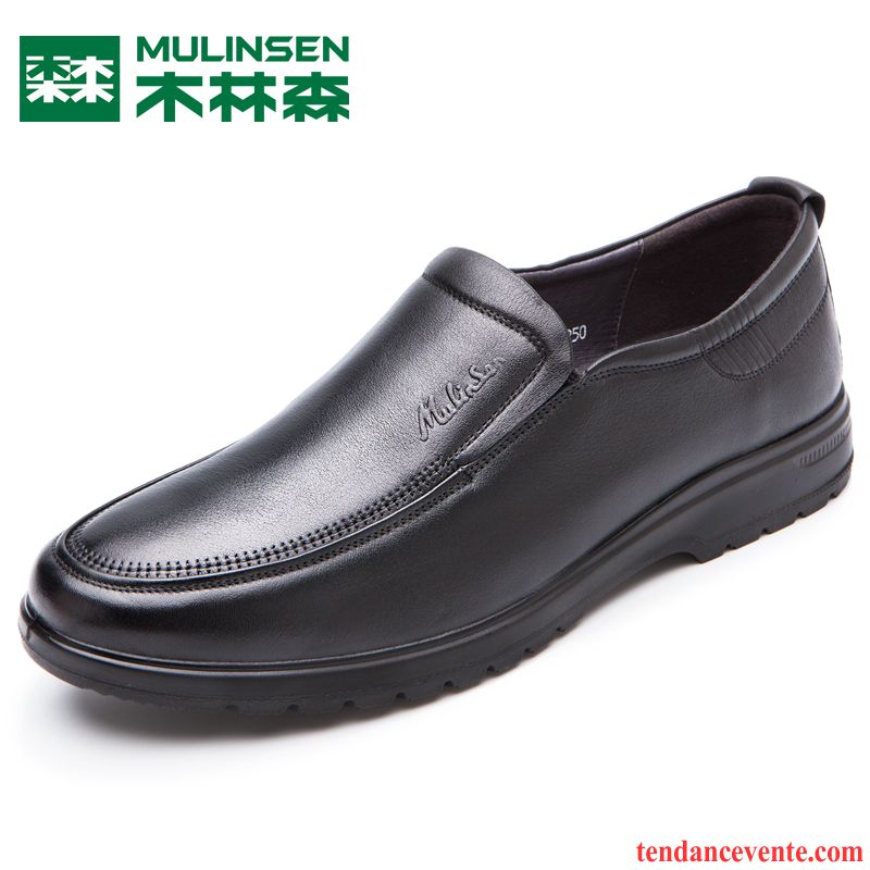 Chaussures Derbies Hommes Marques Slip-on Cuir Véritable L'automne Entreprise Paresseux Homme Décontractée Printemps Soldes