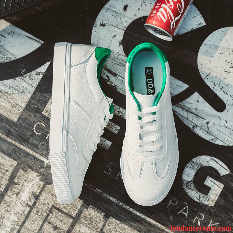 Chaussures Femme Skate Souple L'automne Blanc Sport Plates Femme Printemps Étudiant Laçage Décontractée Tous Les Assortis Lawngreen