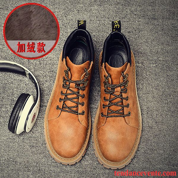 Chaussures Neige Homme Hautes Hiver Derbies Gros Tendance Homme Angleterre Rétro