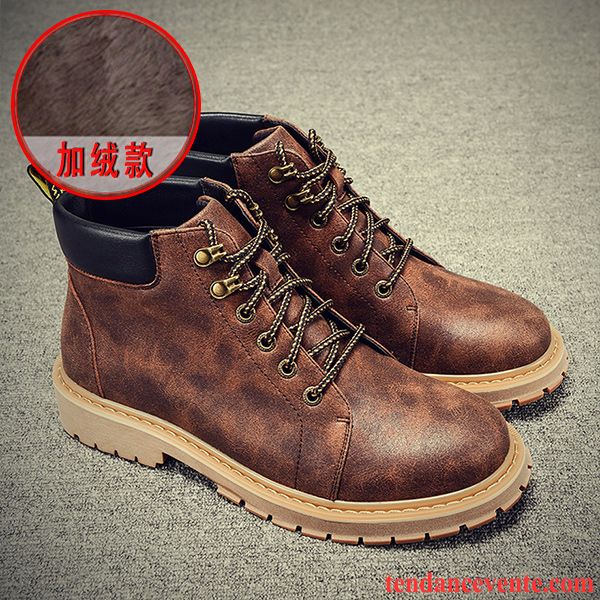 Chaussures Neige Homme Hautes Hiver Derbies Gros Tendance Homme Angleterre Rétro