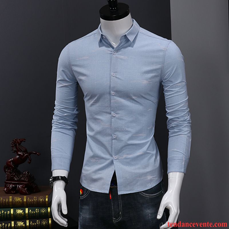 Chemise En Jean Noir Tendance Carreaux Chemise Longues Homme Blanc Décontractée Vert Beau Slim Jeunesse L'automne Chocolat