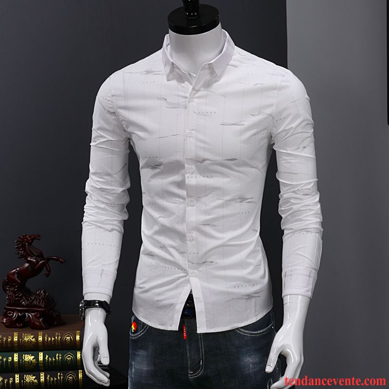 Chemise En Jean Noir Tendance Carreaux Chemise Longues Homme Blanc Décontractée Vert Beau Slim Jeunesse L'automne Chocolat