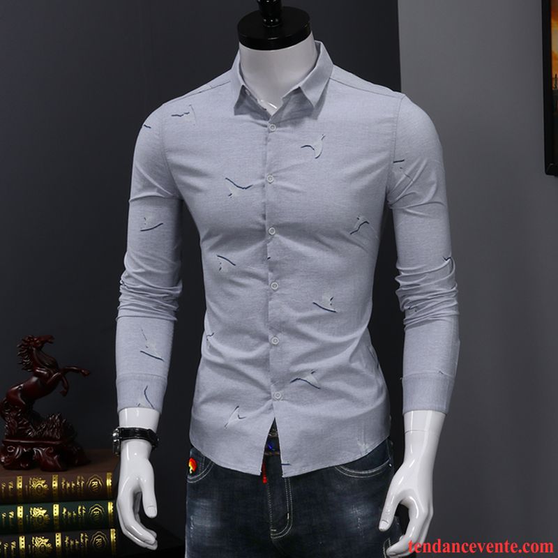 Chemise En Jean Noir Tendance Carreaux Chemise Longues Homme Blanc Décontractée Vert Beau Slim Jeunesse L'automne Chocolat